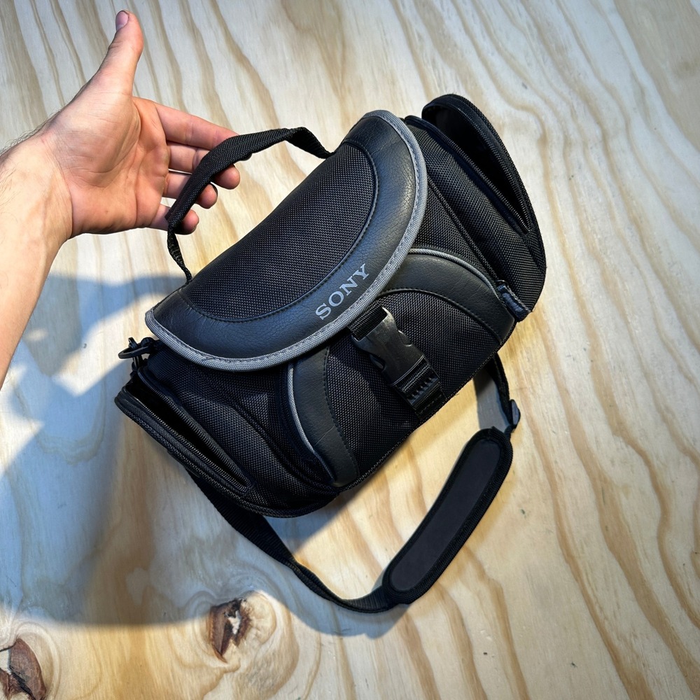 Sony Camera Bag Black Padded Shoulder Strap DSLR Mirrorless Travel Case Medium